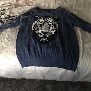 Blue studded sweater