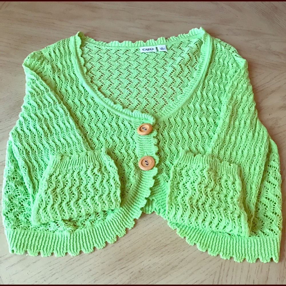 Cato Crocheted Spring-Summer Light Green Sweater.
