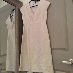 Classic j crew cream colored linen dress