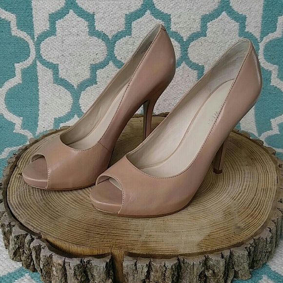 Nine West Shoes - Nine West Fluter Nude Leather Pumps
