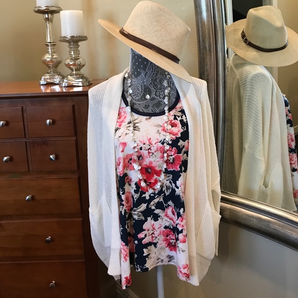 Floral and Navy Racerback Tank! Floral is a must! - Picture 5 of 8