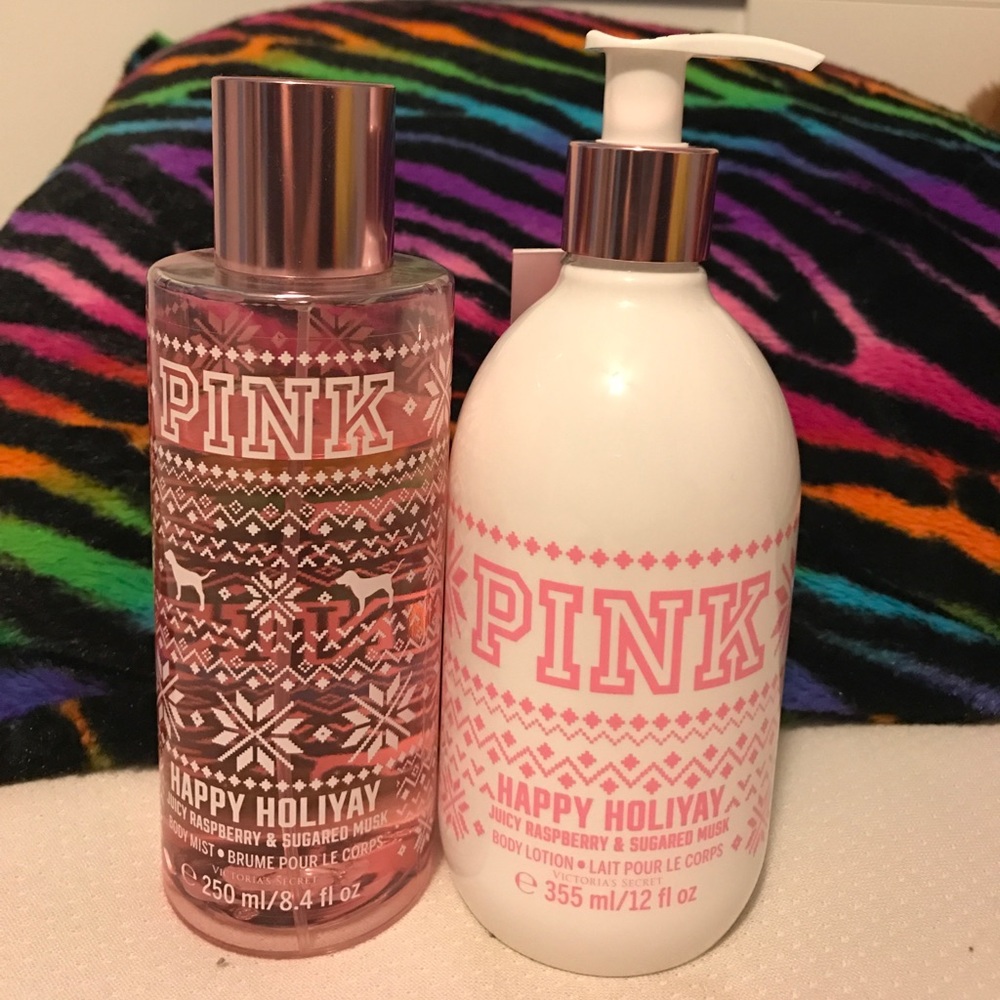 PINK happy holiyay mist and lotion
