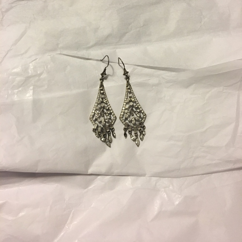 Prom/Wedding Silver Drop Earrings