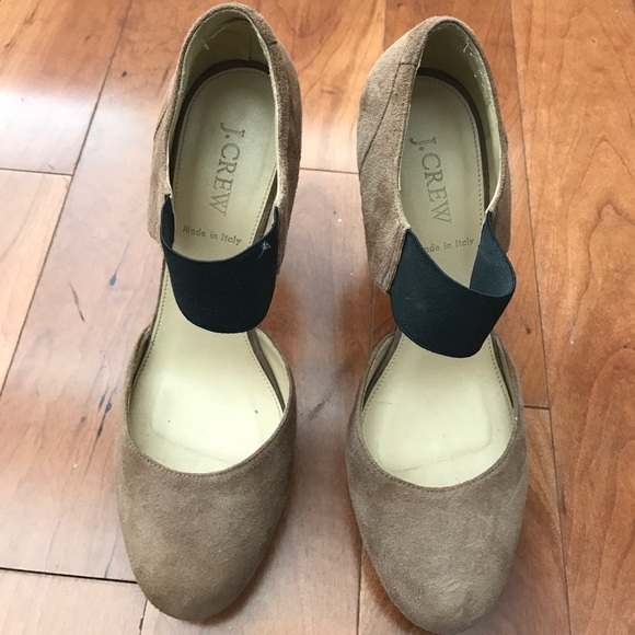JCrew Tan Suede thick heels - Picture 2 of 4