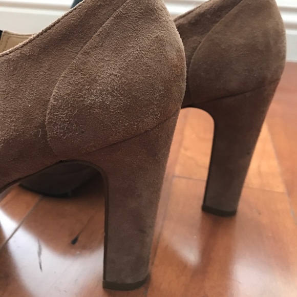 JCrew Tan Suede thick heels - Picture 3 of 4