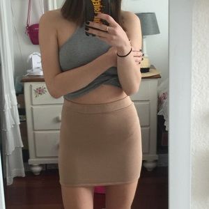 nude mini skirt