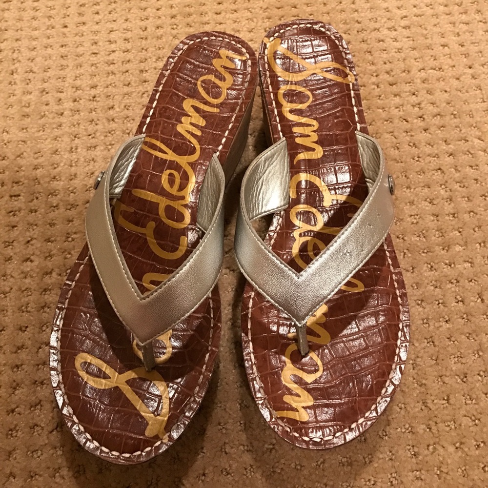 Barely worn Sam Edelman wedge flip flop