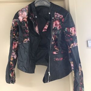 Blank NYC Leather Floral Jacket