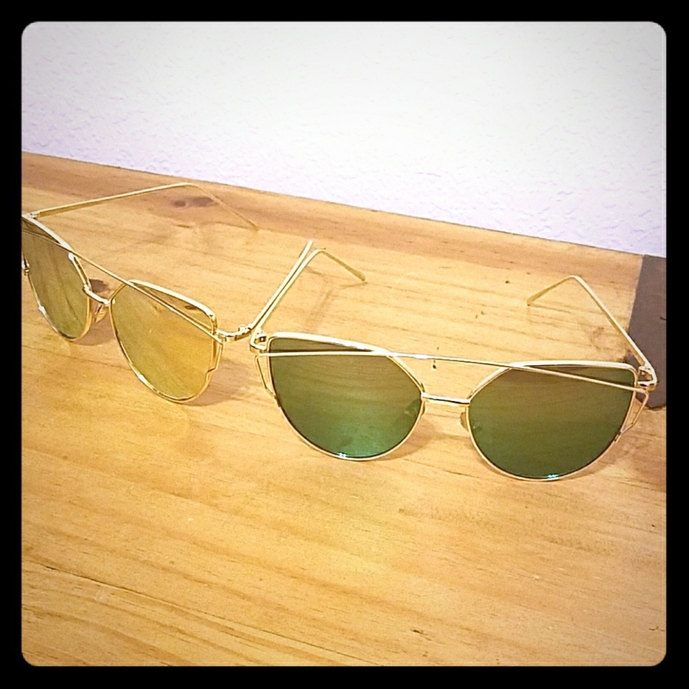 Retro sunglasses black and gold/ pink and gold