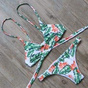 NWT Tropical Wrap Cheeky Bikini Set