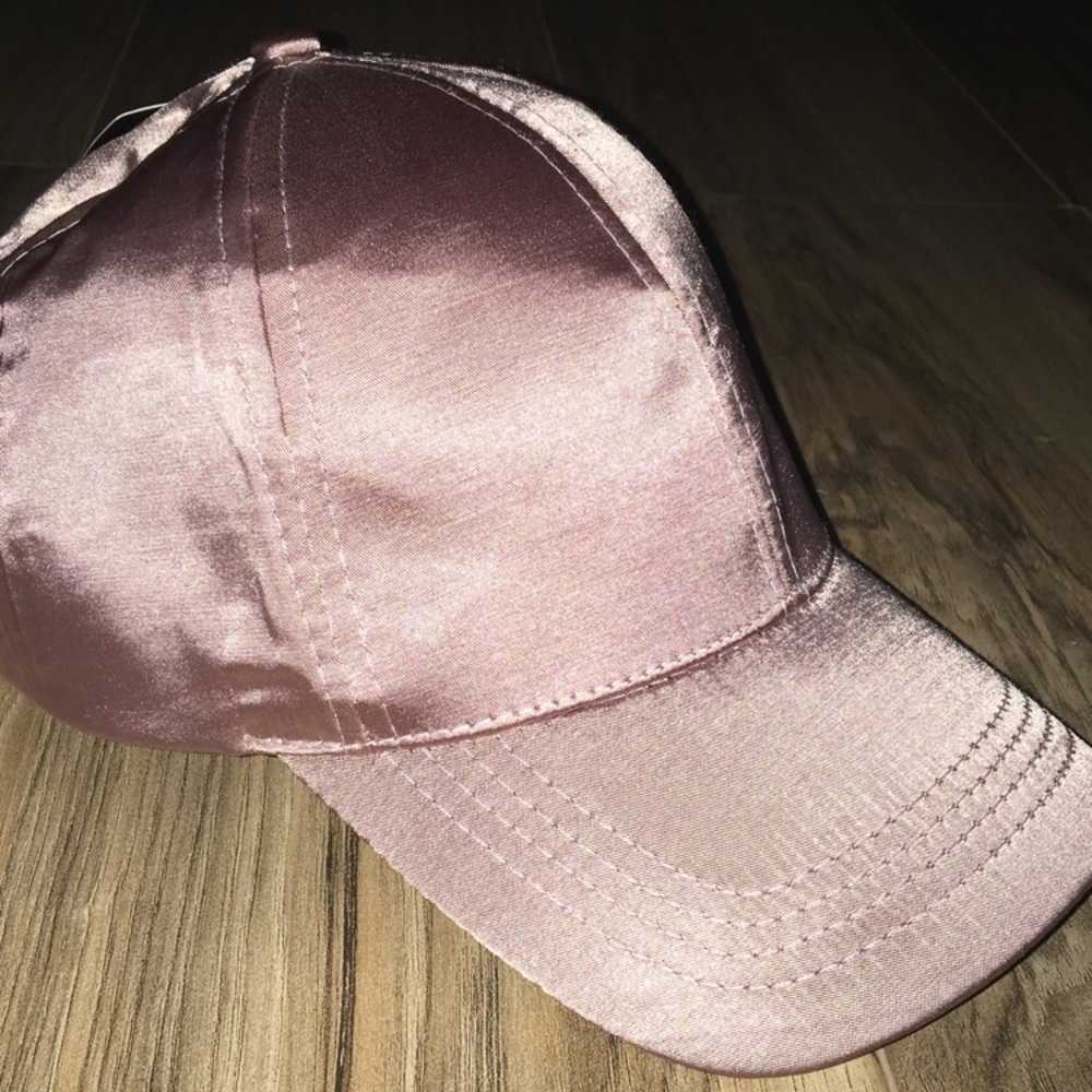 Pink satin baseball hat