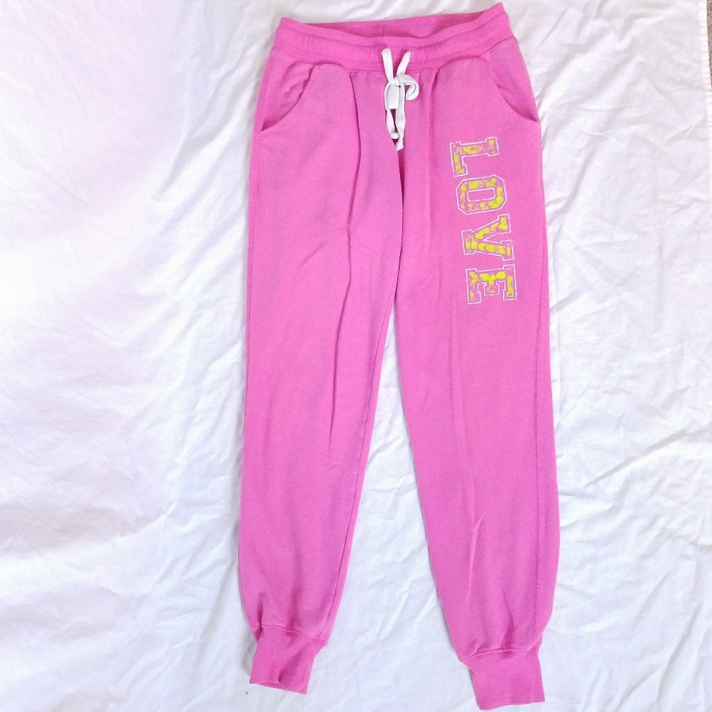 Pink love work out pants