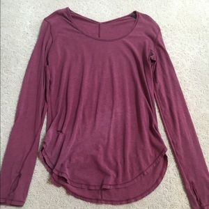 Slightly distressed lulu lemon Maroon shirt