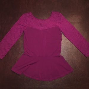 EXPRESS maroon lace peplum