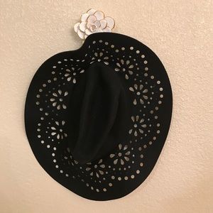 Floral print floppy hat