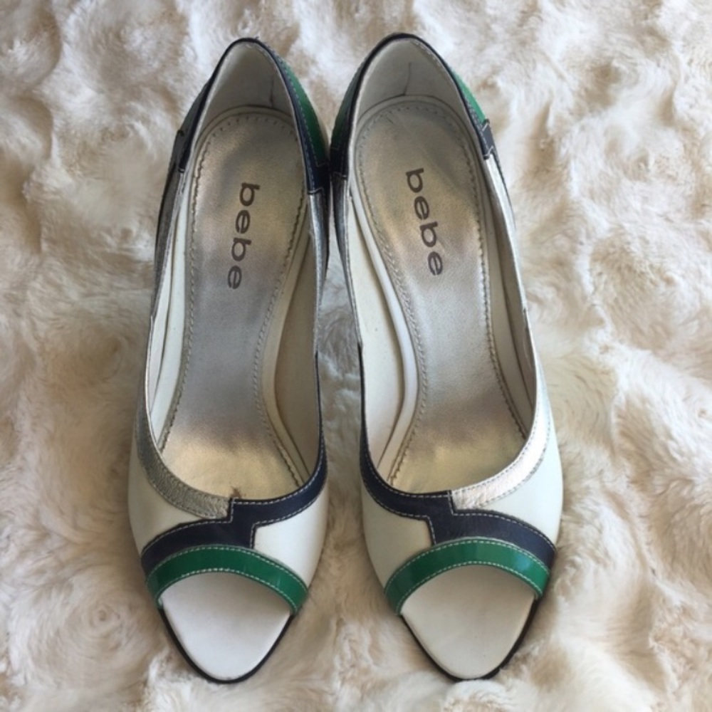 Peep Toe Heels In Color Block Style - image 2