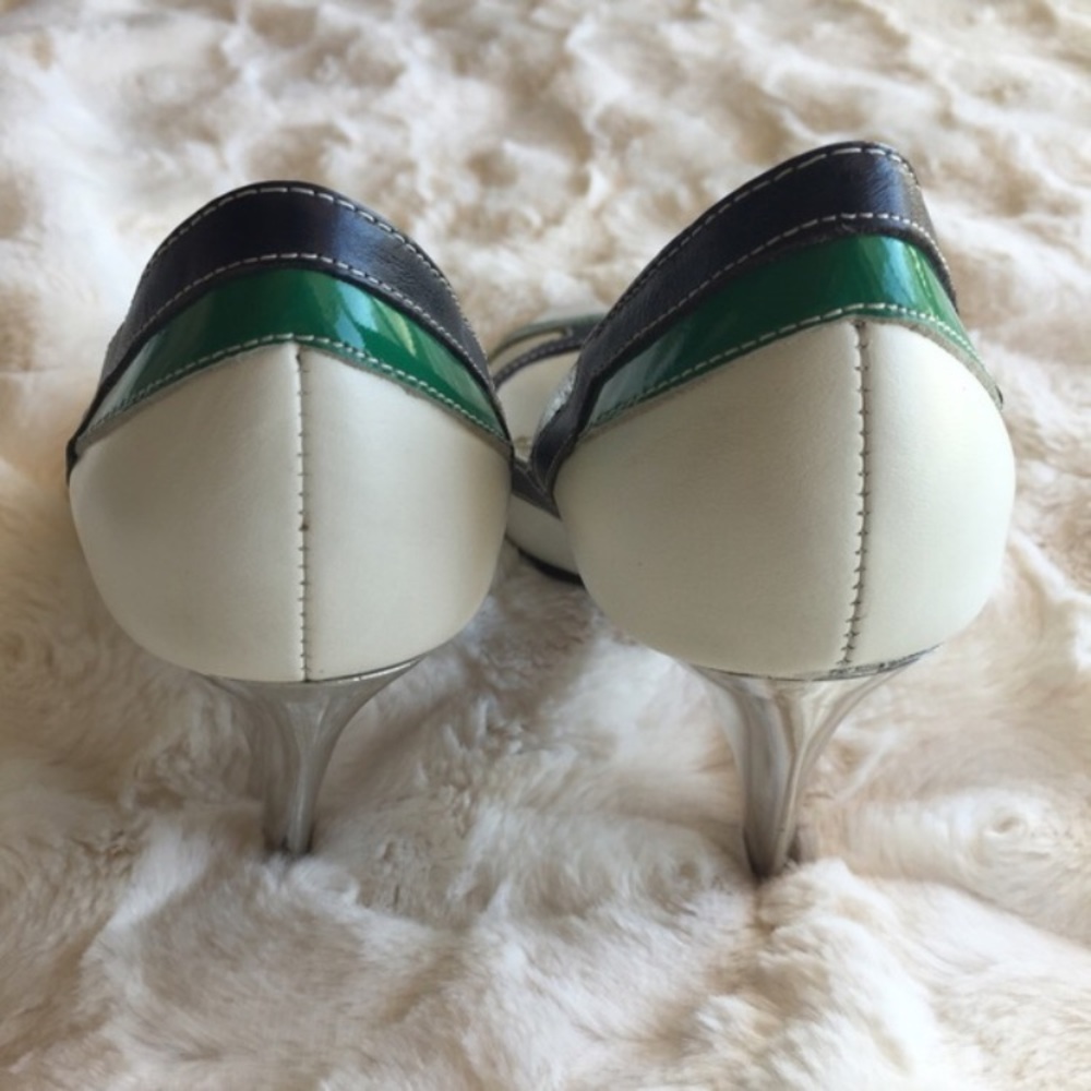 Peep Toe Heels In Color Block Style - image 3