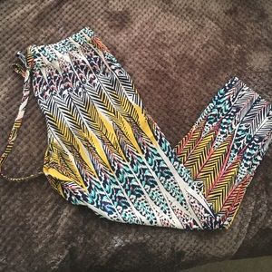 Printed draw string pants