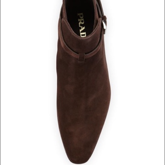 🇮🇹 Prada suede short buckled wrap boot. - Picture 2 of 6
