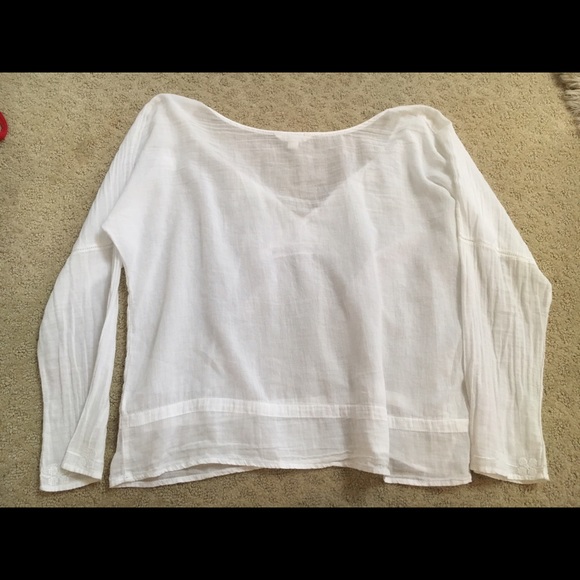 Sheer like white long sleeve top - Picture 2 of 2