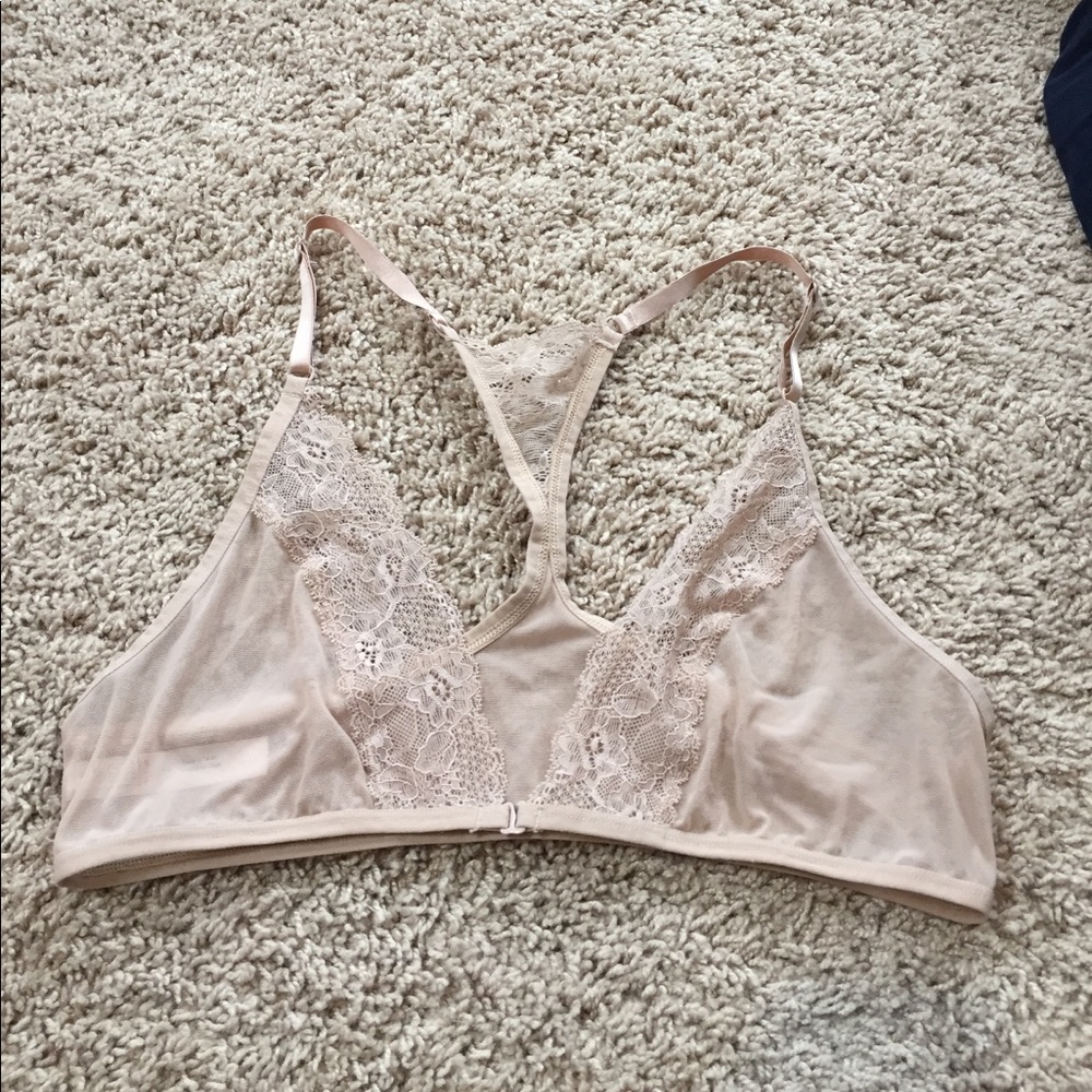 Urban Outfitters nude sheer bralette.