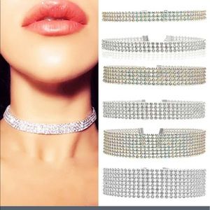 Crystal rhinestone choker necklace