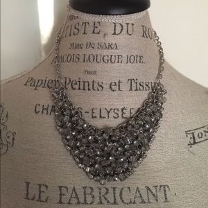 Adjustable silver cluster necklace