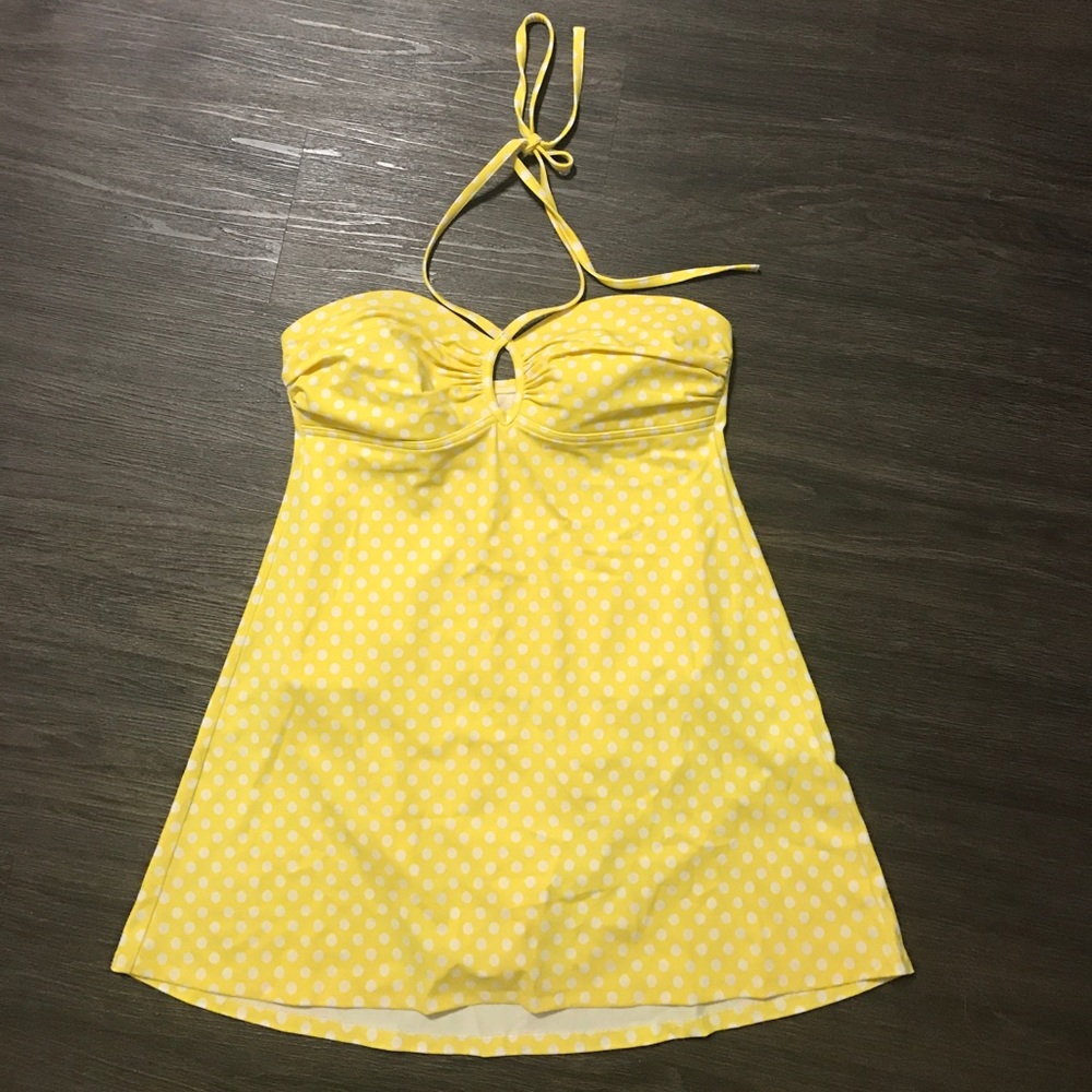Yellow Polka Dot Swim Dress