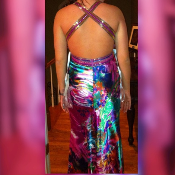 Davids's Bridal Watercolor Prom Dress - Picture 1 of 3