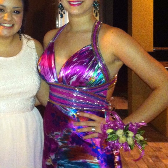 Davids's Bridal Watercolor Prom Dress - Picture 3 of 3