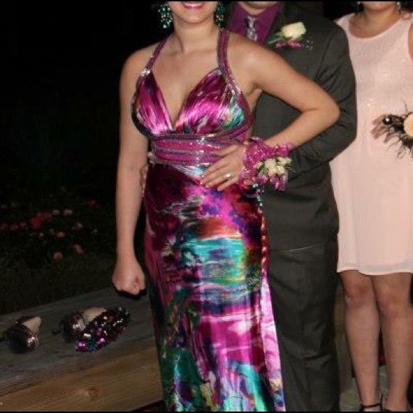 Davids's Bridal Watercolor Prom Dress - Picture 2 of 3