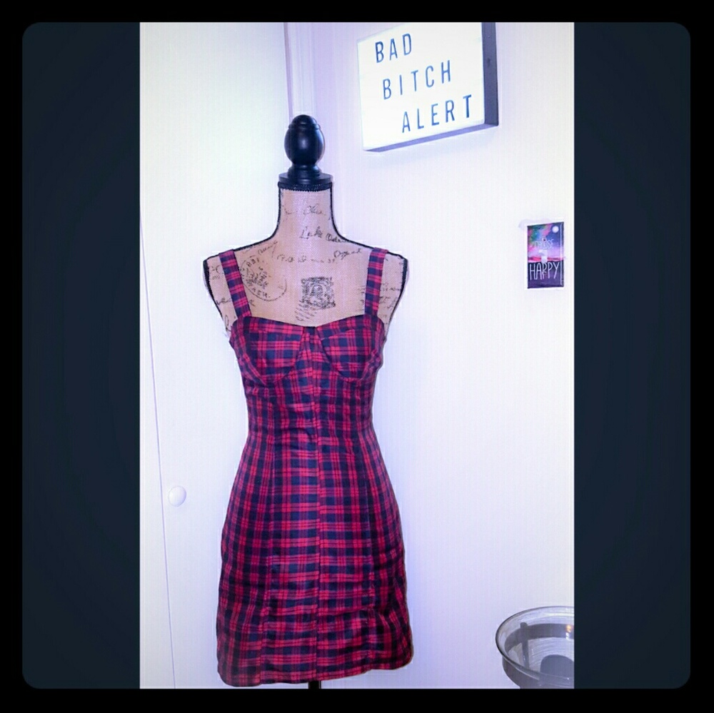 Womens Plaid Sleeveless Dress