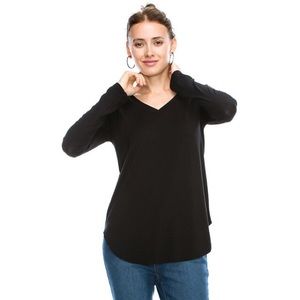 LAST|| BAMBOO Black Long sleeve v-neck T