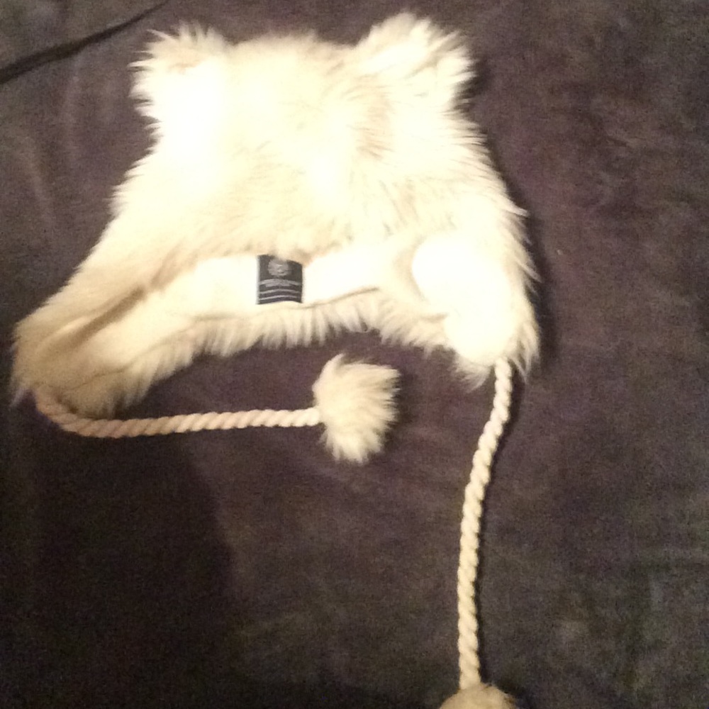 Hat, with ears. Fuzzy. Soft.