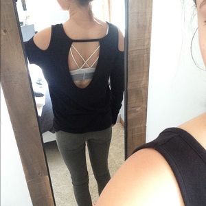 Victoria Secrets black workout shirt