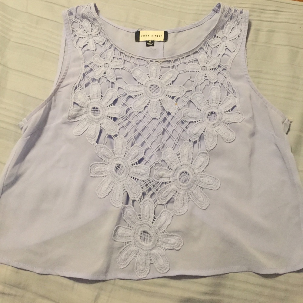 Lavender open back crop top