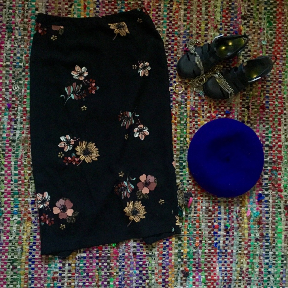 Floral Pencil Skirt