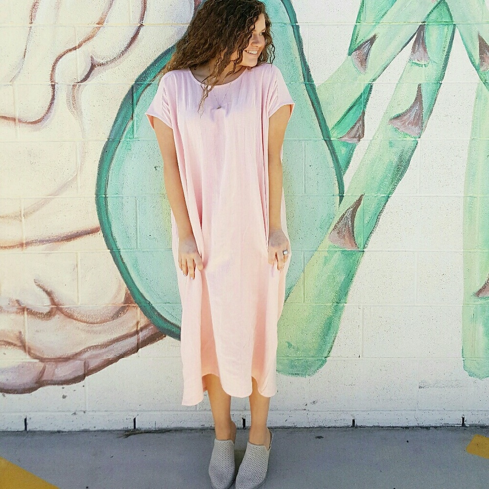 Desert peach midi dress