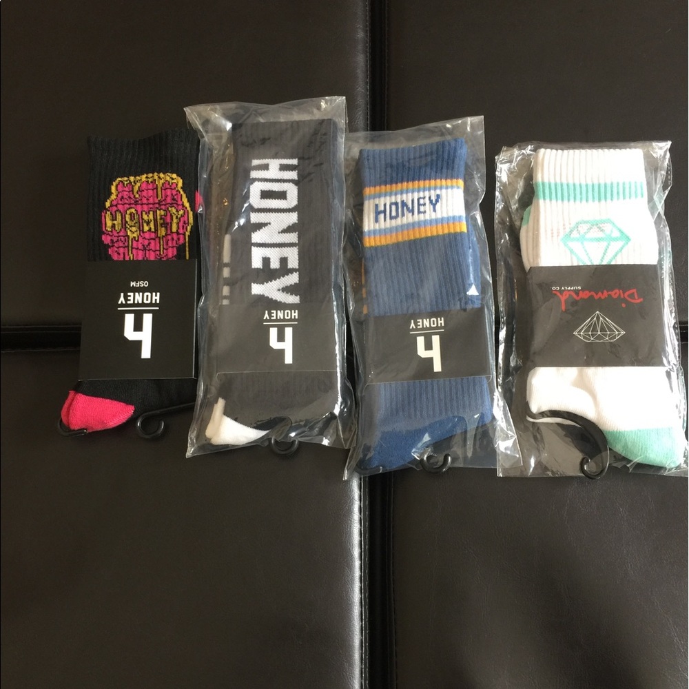 Honey and Diamond Skater Socks