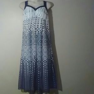 Black & White Print Maxi Dress