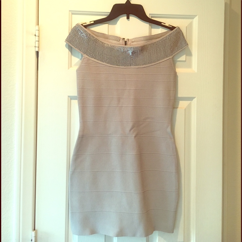 Guess Off The Shoulder Bandage Dress