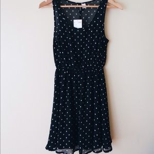 NEW H&M black and white polka dot chiffon dress