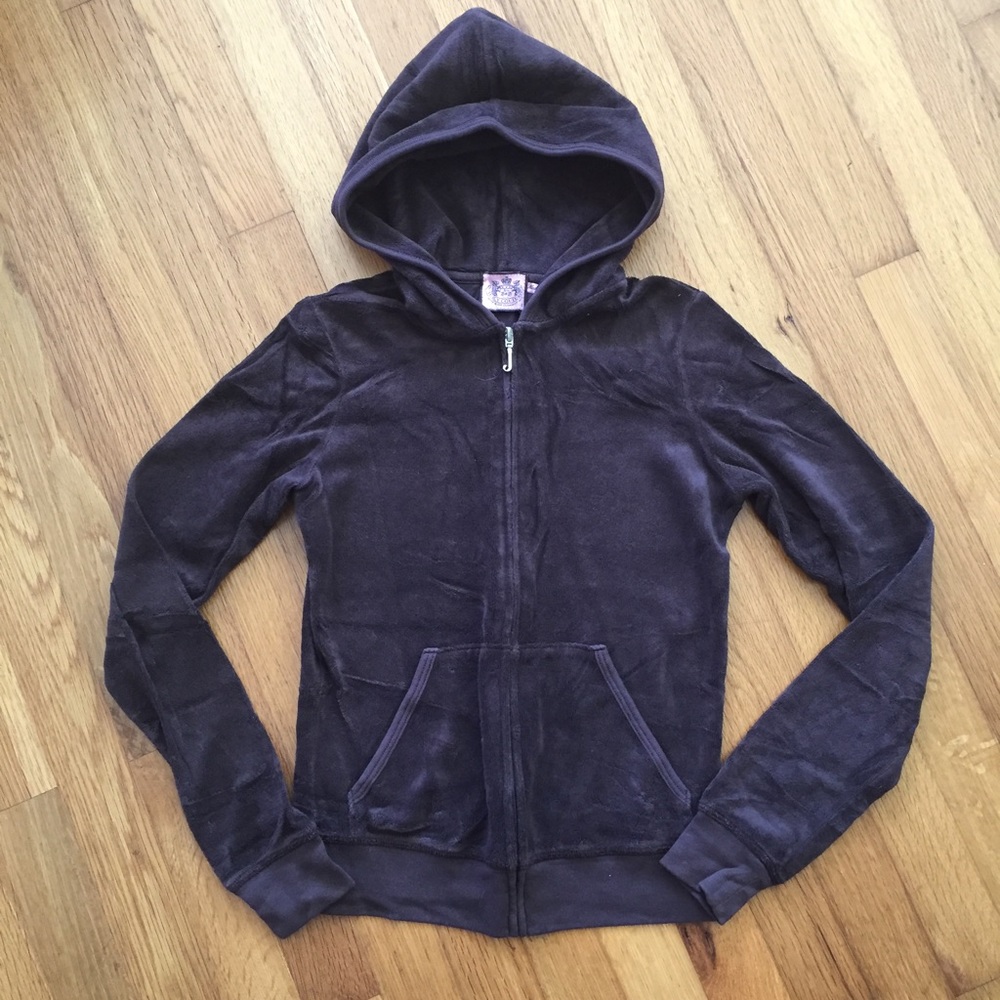 Juicy Couture brown terry hoodie sweater Sz Small