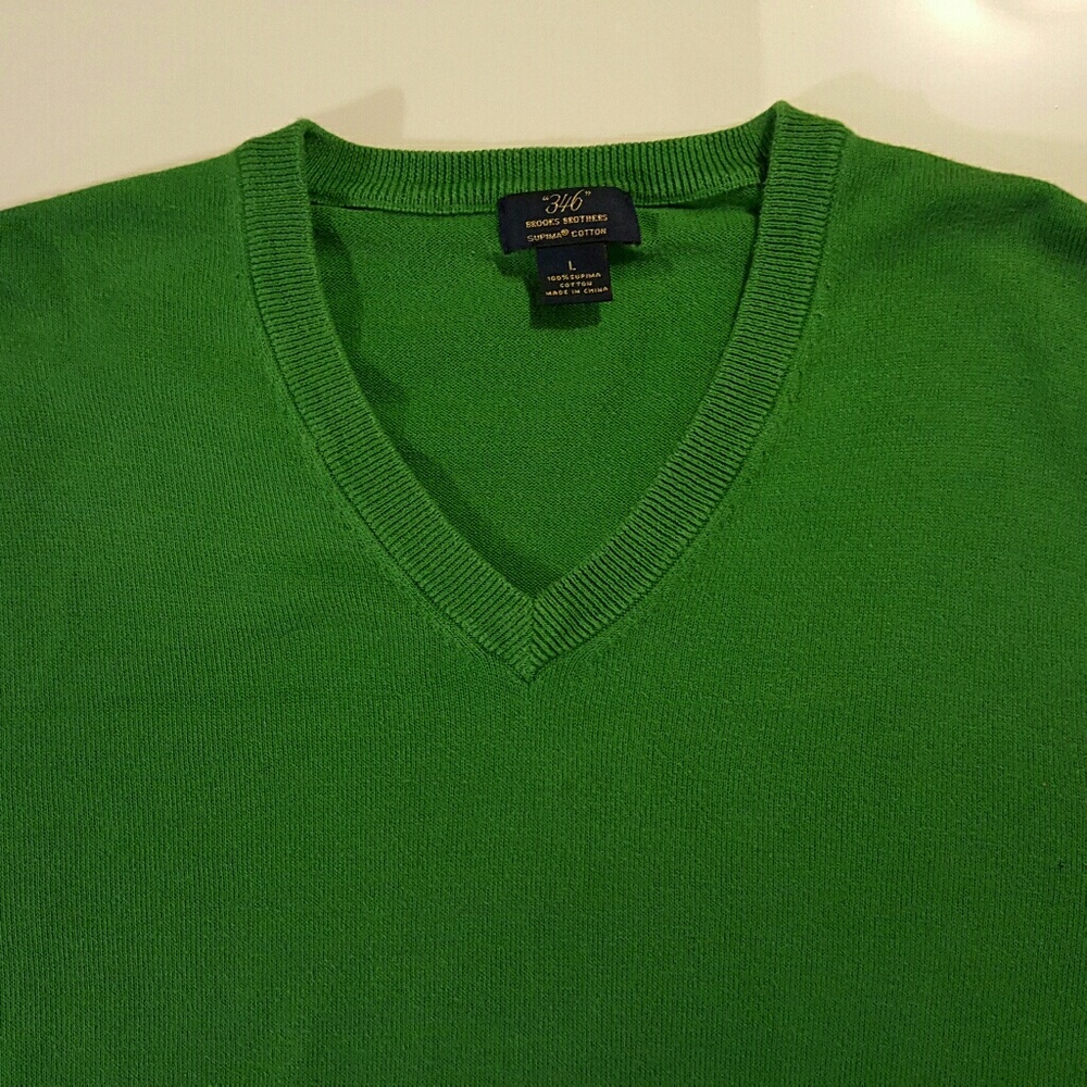 Brooks Brothers Long Sleeve V Neck Sweater Size L