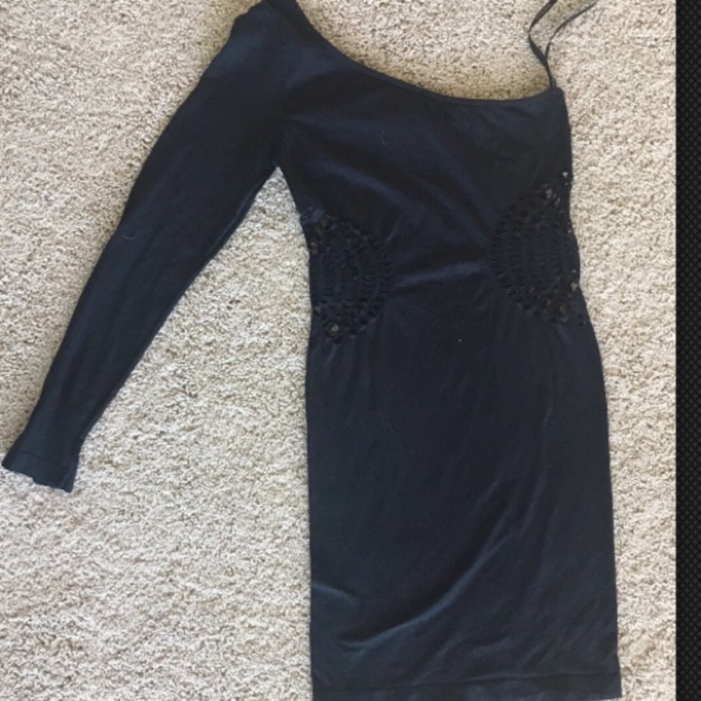 bebe dress Size S/P Black One Sleeve  Cutout Dress