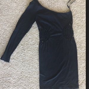 bebe dress Size S/P Black One Sleeve  Cutout Dress