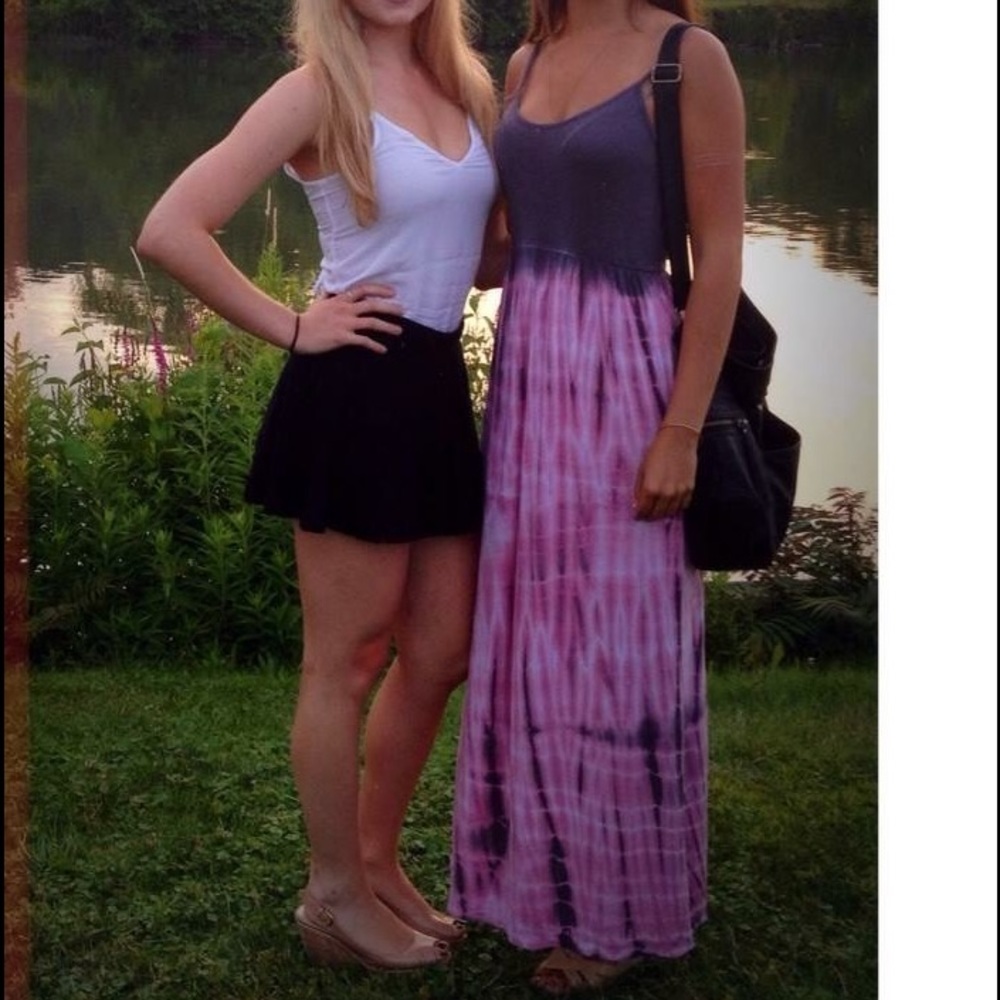 Grey and pink tie dye maxi dress