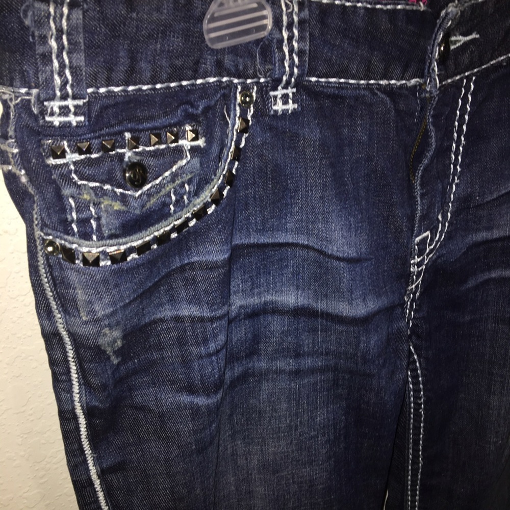 Studded denim jeans
