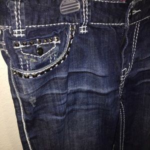 Studded denim jeans