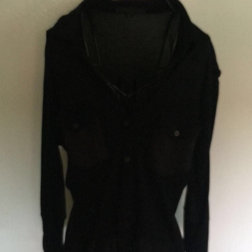 Black Button Down Top